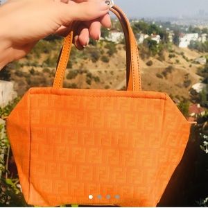 ✨ RARE ✨ Fendi Neon Orange Monogram Bag